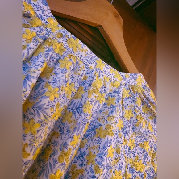 NWOT: Greylin Anthropologie Blue & Yellow Embroidered Floral Tie Dress - Picture 7 of 7